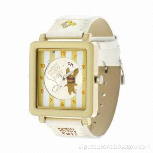 Fashion Women's Watch with Alloy Case and Leather Band